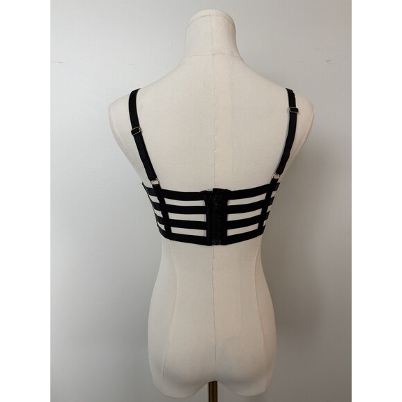 Black Deep V Sheer Lace Victoria Secret Bra Size medium - Picture 2 of 7